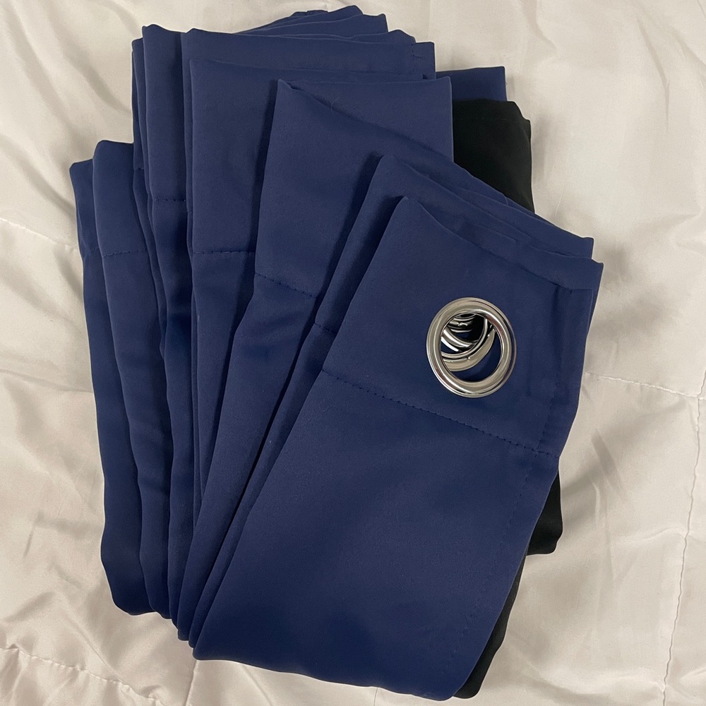 Blue black out Curtains